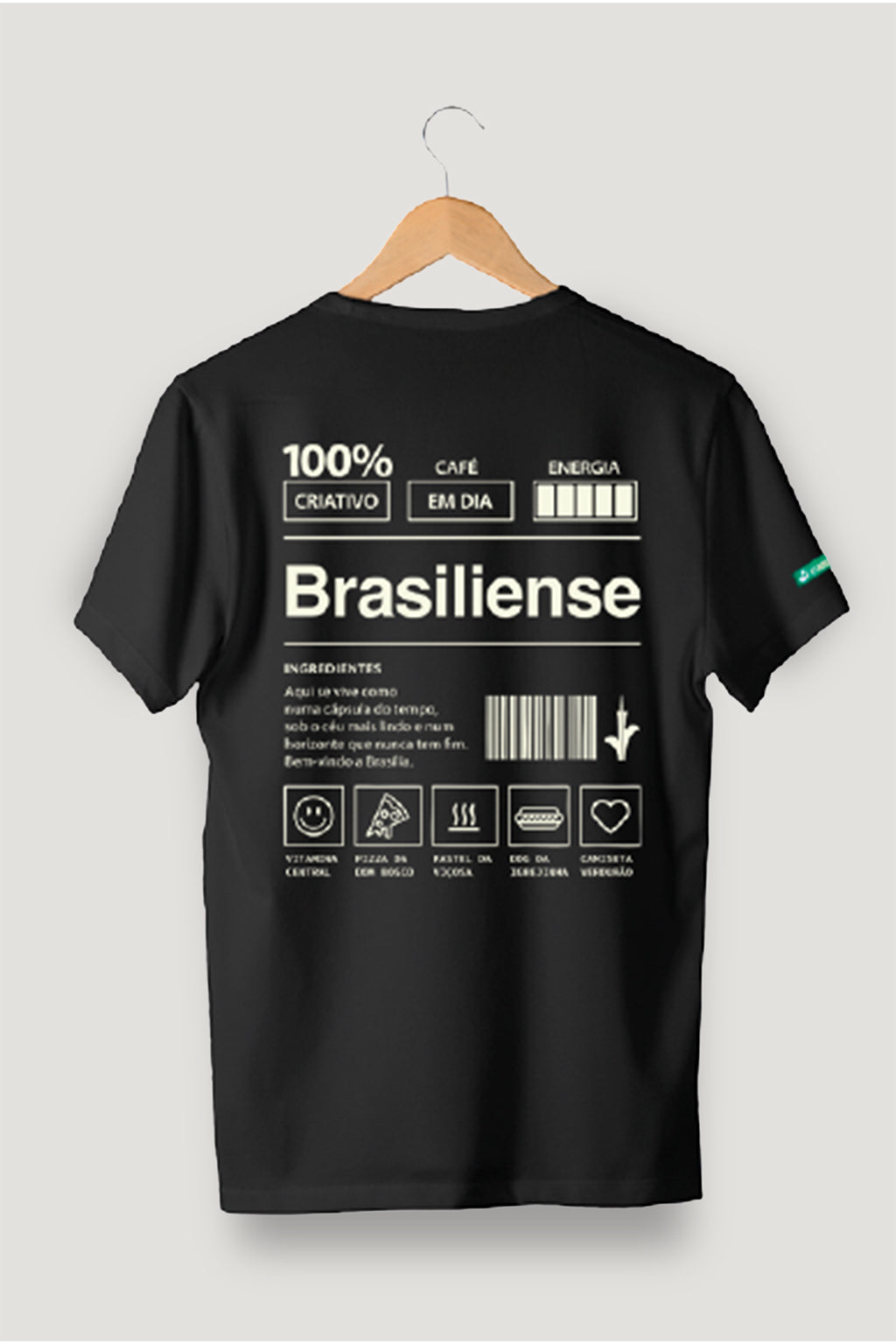 Camiseta Tradicional Algodão 100% Brasiliense Unissex
